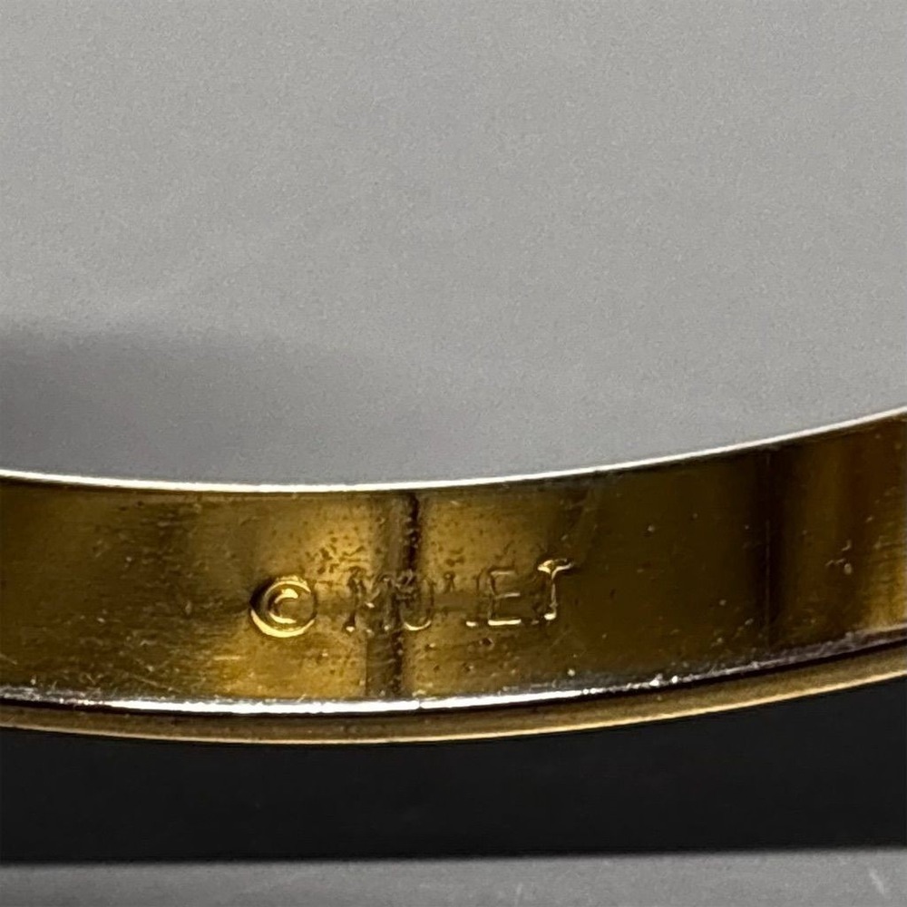 Vintage Monet Red Enamel Gold Tone Bangle Bracelet - Picture 2 of 9